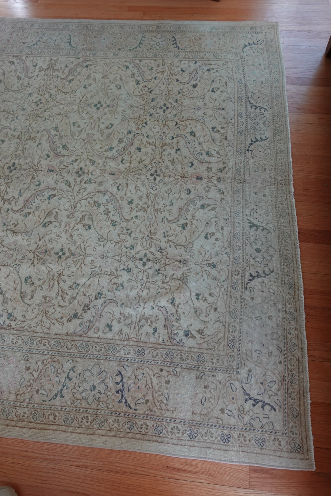 Authentic Vintage Hand-Knotted Turkish Oushak Rug | 6'5x 9'8