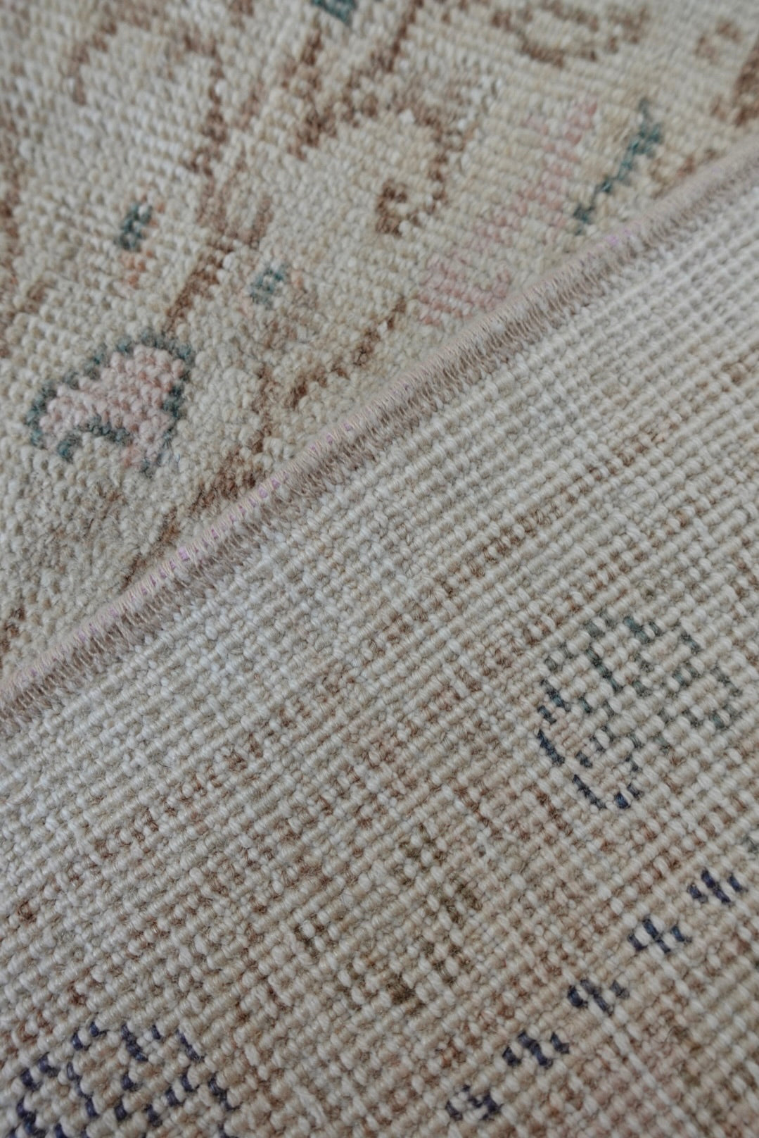 Authentic Vintage Hand-Knotted Turkish Oushak Rug | 6'5x 9'8